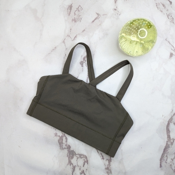 Everlane Perform Bra XS Women Brown Criss Cross Back Square Back Bralette - Picture 2 of 10